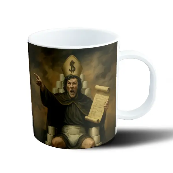 Taza de Plástico Milei Pañal Trono de Papel Higiénico