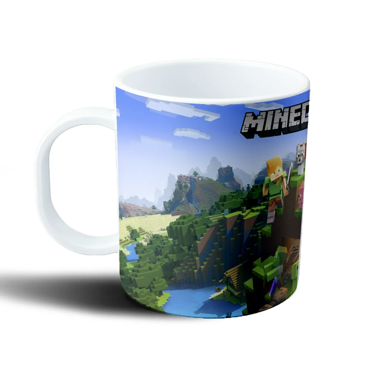Taza de Plástico Minecraft Alex Steve y Mobs - vista 2