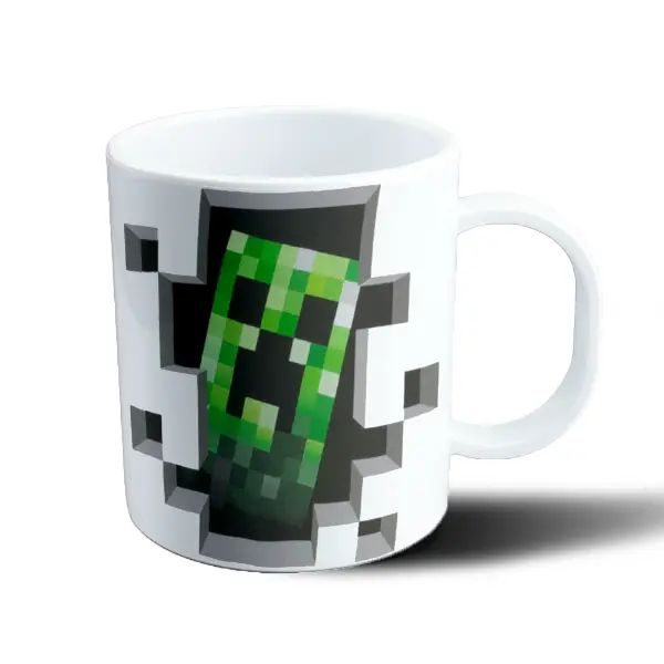 Taza de Plástico Minecraft Creeper Pixel