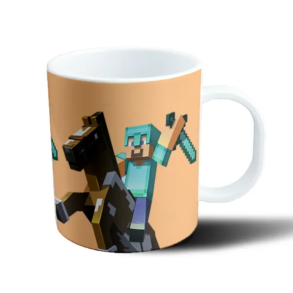Taza de Plástico Minecraft Steve a Caballo