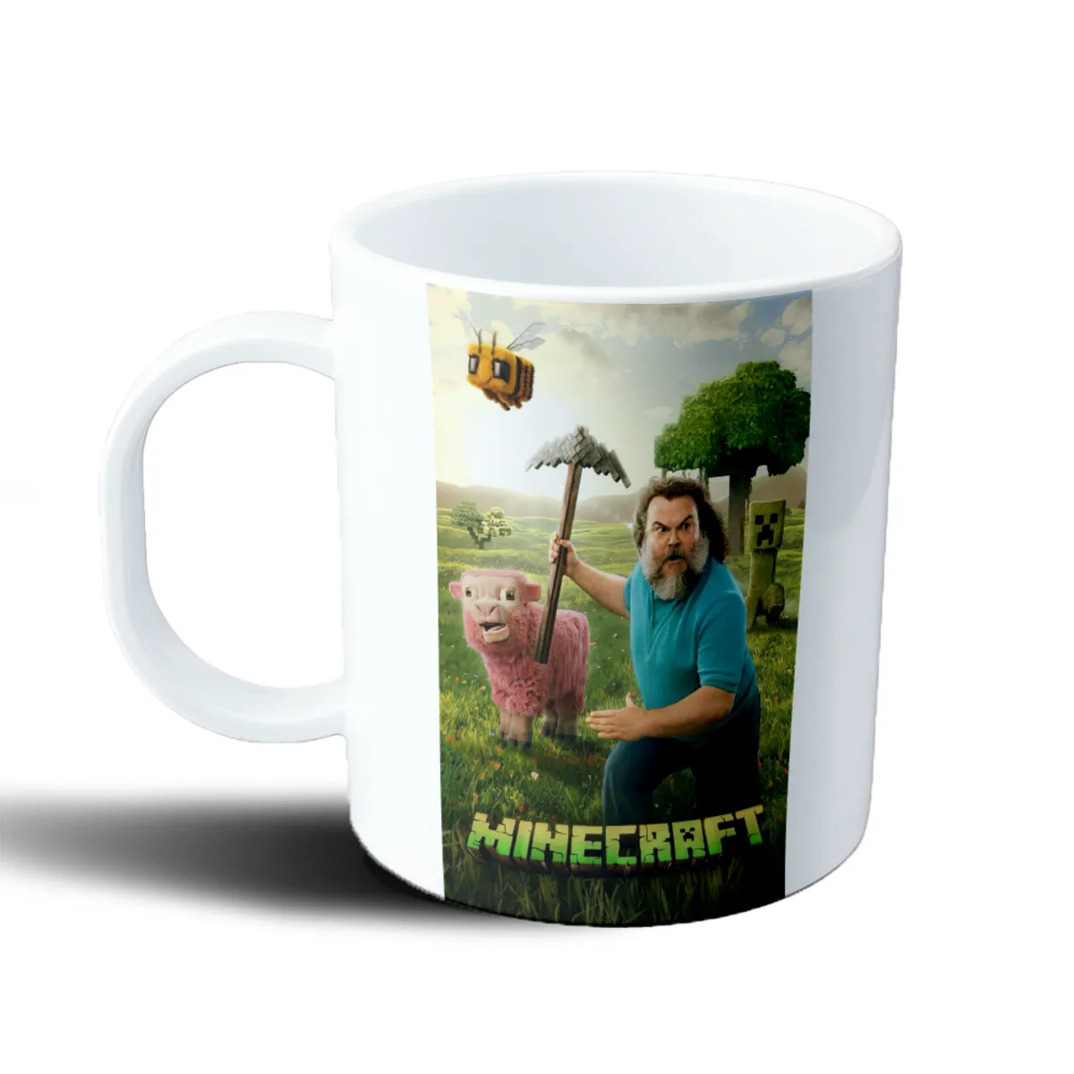 Taza de Plástico Minecraft La Película Oveja Abeja y Creeper - vista 2