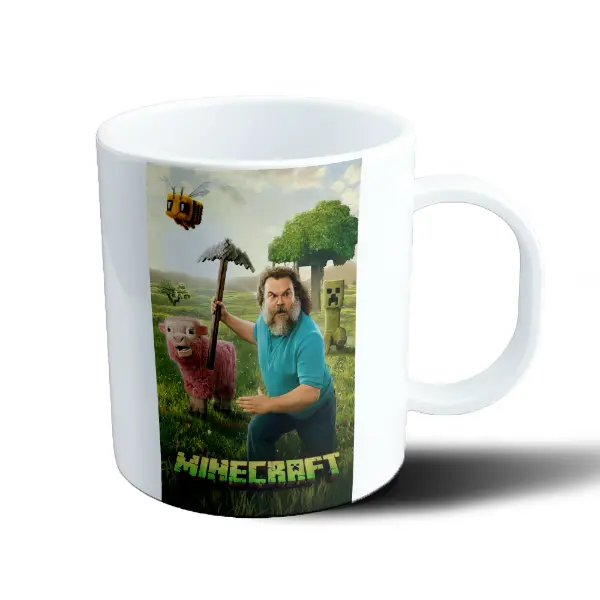 Taza de Plástico Minecraft La Película Oveja Abeja y Creeper