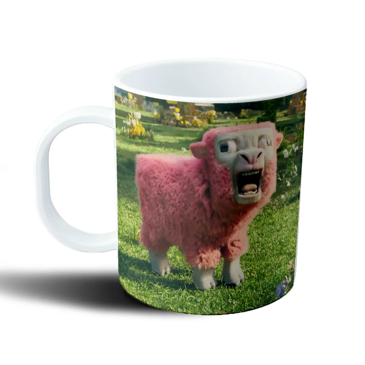 Taza de Plástico Minecraft Oveja Rosa Gritando - vista 2