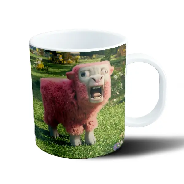 Taza de Plástico Minecraft Oveja Rosa Gritando
