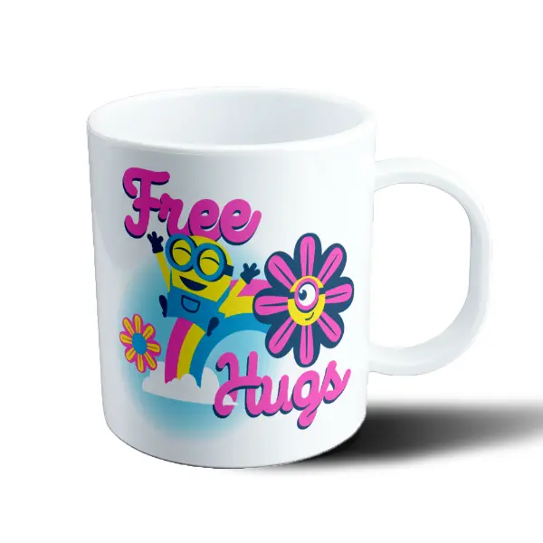 Taza de Plástico Minions Free Hugs Arcoíris