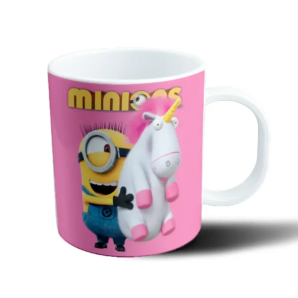 Taza de Plástico Minions y Fluffy Unicornio