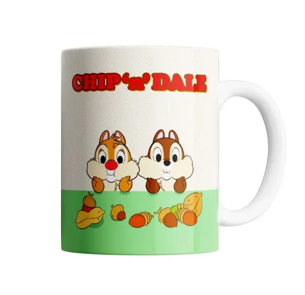 Taza de Cerámica Chip y Dale Ardillas con Bellotas