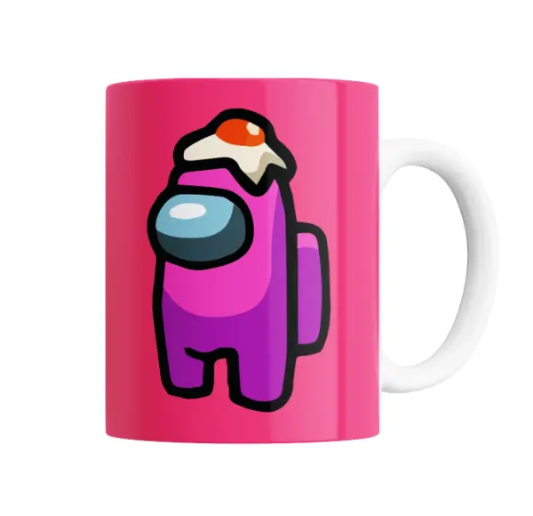 Taza de Cerámica Among Us Rosa Huevo Frito