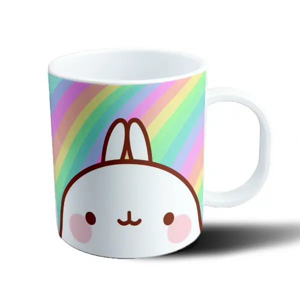 Taza de Plástico Molang Conejo Arcoíris