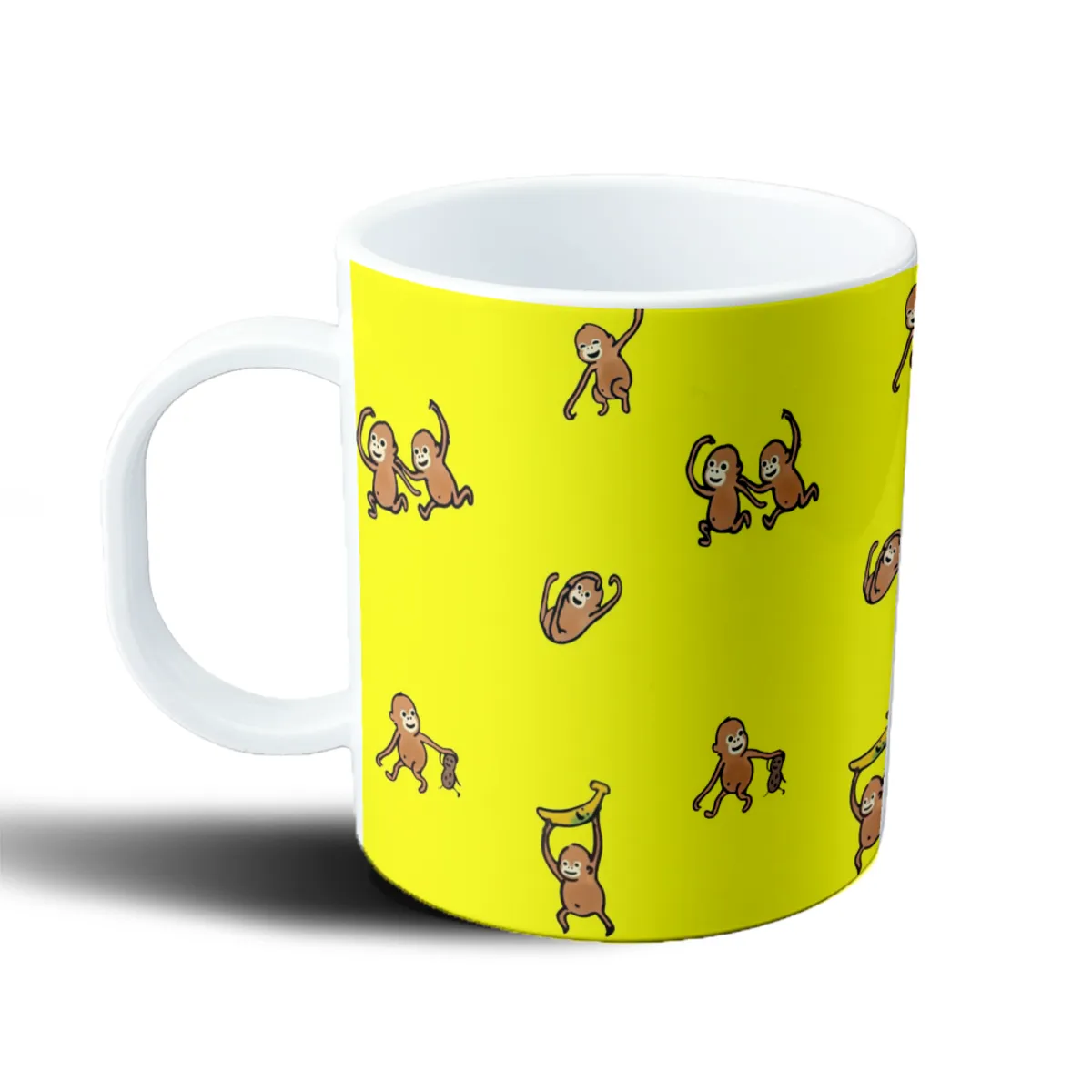 Taza de Plástico Monos Monitos Estampado Amarillo - vista 2