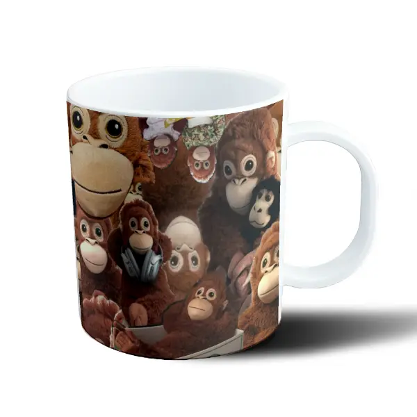 Taza de Plástico Monos Peluches Apilados