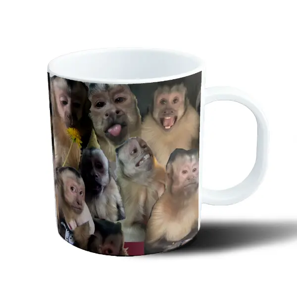 Taza de Plástico Monos Capuchinos Collage Memes