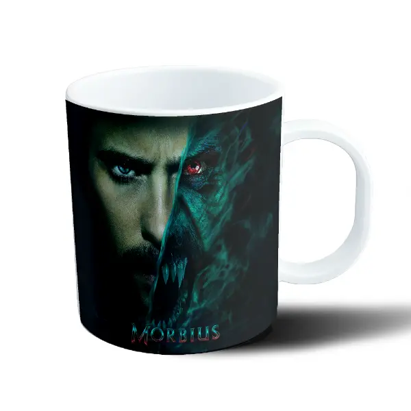 Taza de Plástico Morbius Mitad Humano Mitad Monstruo
