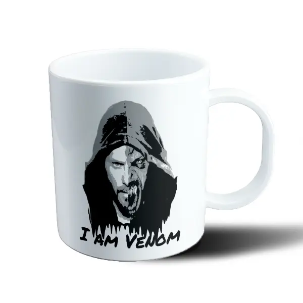 Taza de Plástico Venom I Am Venom Rostro Mitad Humano
