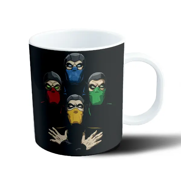Taza de Plástico Mortal Kombat Ninjas Scorpion Sub-Zero Reptile Ermac