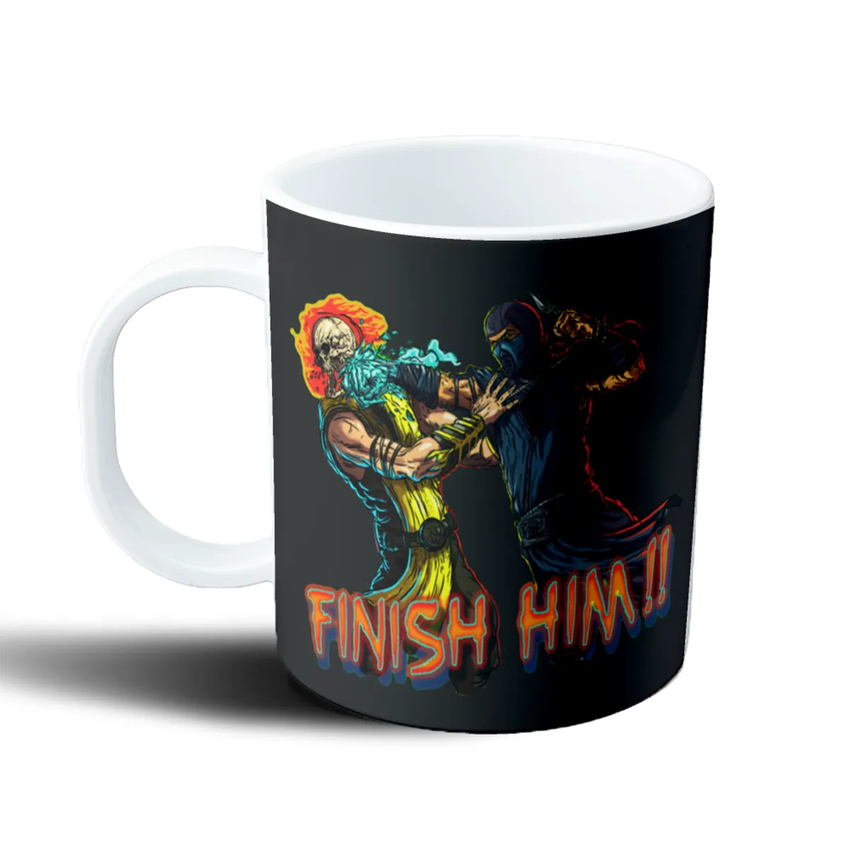 Taza de Plástico Mortal Kombat Scorpion vs Sub-Zero Finish Him - vista 2