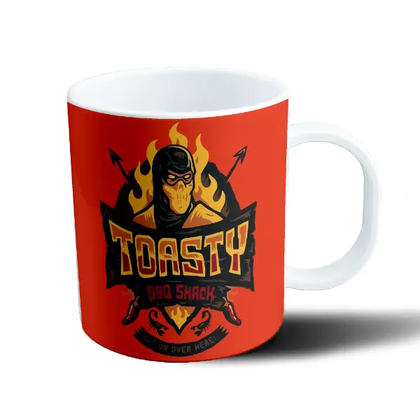 Taza de Plástico Mortal Kombat Scorpion Toasty BBQ Shack