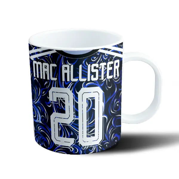 Taza de Plástico Selección Argentina Mac Allister 20 Camiseta Suplente