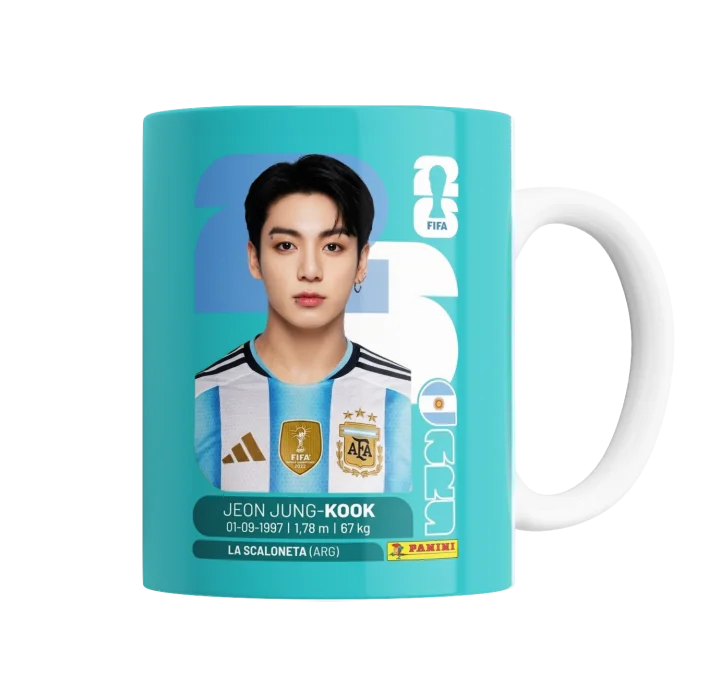Taza de Cerámica BTS Jung-Kook Scaloneta Mundial 2022 Panini